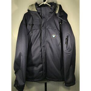 BMW XL Zip Up Winter Coat 3 in 1 Removable Hood & liner Jacket Blue Dealership